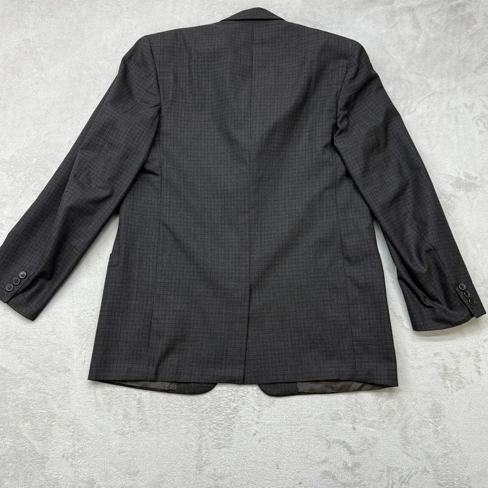 Hickey Freeman Blazer Mens 42R Grey Check 3-Button Sport Coat Wool Jacket